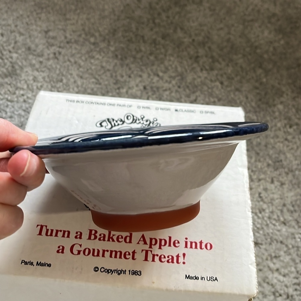 VINTAGE The Original Apple Baker baking dish Christian Ridge Pottery Maine 1983 - Picture 9 of 11